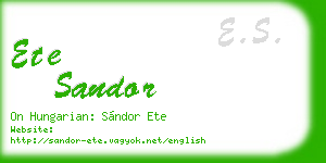 ete sandor business card